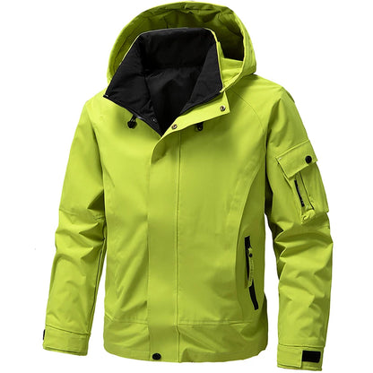 Outdoor Men Casual Outdoor Jacket Coats Man Windproof Sport Jackets Man Cargo Camp Fish Jackets Male Hooded Tactical Jackets 5XL