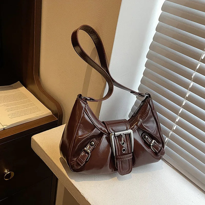 Women Leather Tote Bag Single Shoulder Handbag with Zipper Fashion Casual Purse for Ladies