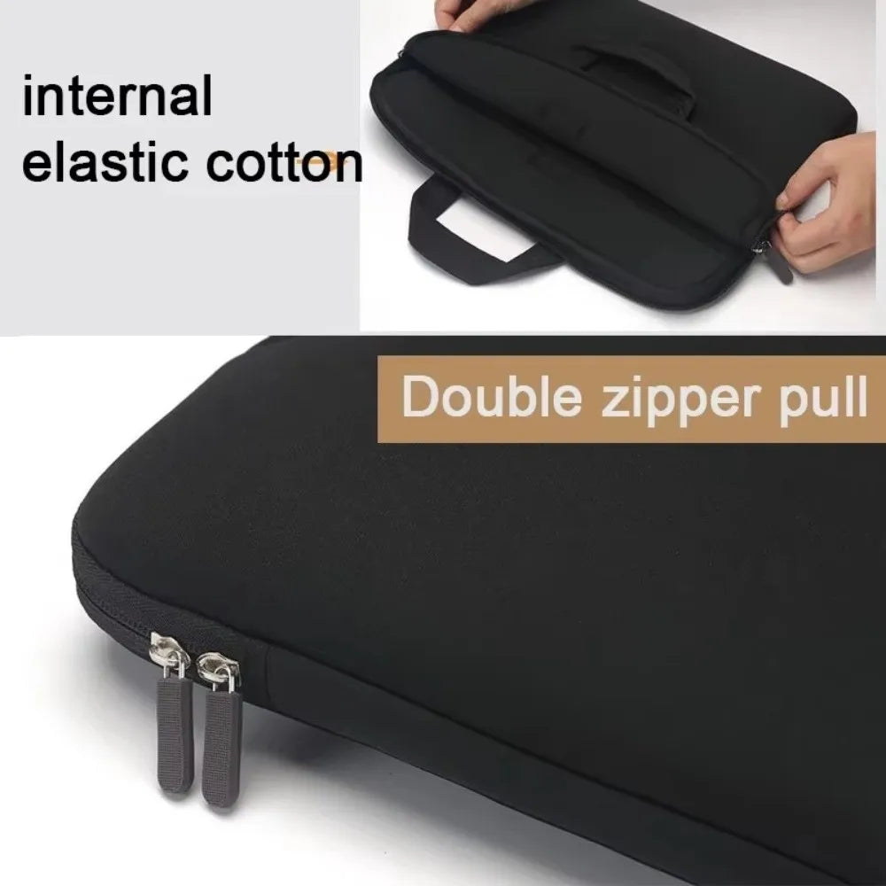 With Handle Portable Laptop Bags Lightweight Waterproof Laptop Case Soft Material Dual Zipper Notebook Sleeve Travel