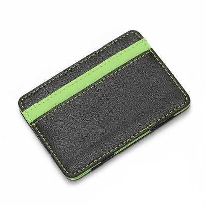 1PC Ultra Thin PU Leather Women Men Magic Wallets Short Business Credit Card Holder Clutch Bag Case Pouch Mini Small Coin Purses