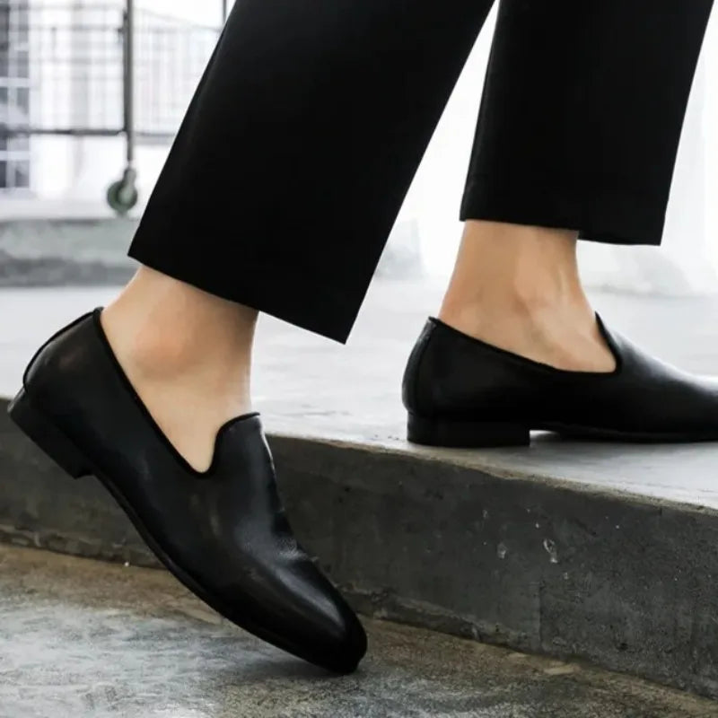 Men's Leather Casual Shoes New Exquisite Business Dress Shoe Fashion Loafers for Man Comfortable Platform Shoe Zapatos De Hombre