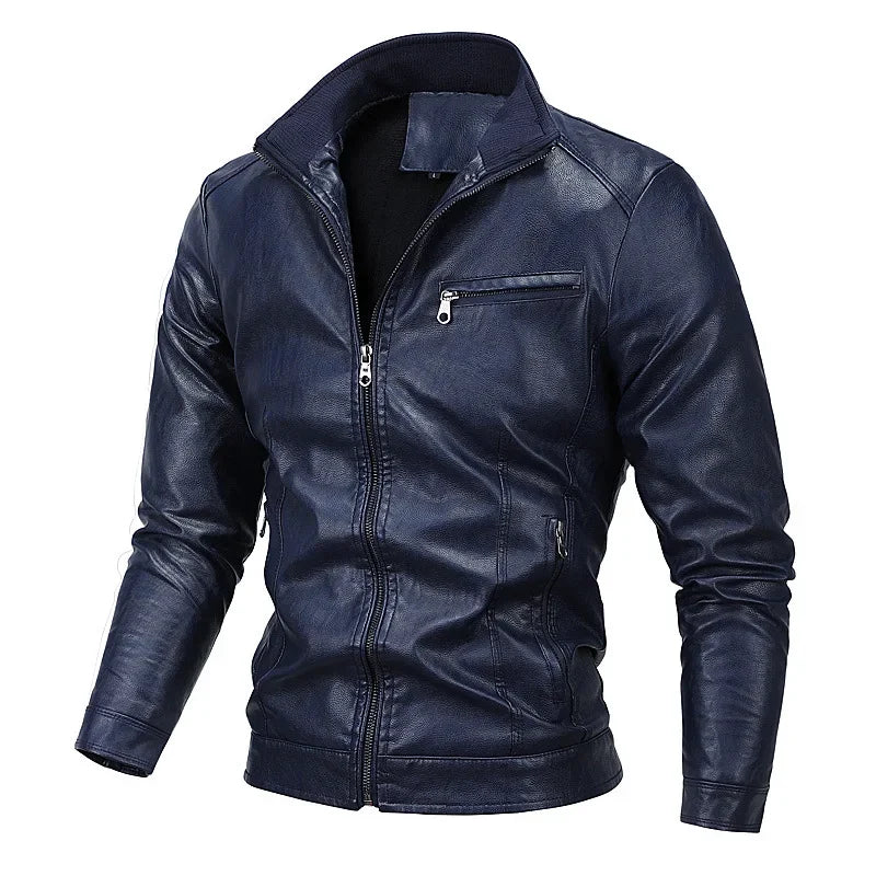 2026 New Men's Leather Jackes Fashion Windbreak Plus Fleece Motorcycle PU Leather Coats Man Casual Handsome Outwear Big Size 5XL