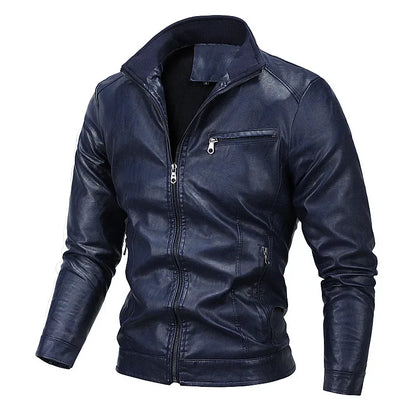2026 New Men's Leather Jackes Fashion Windbreak Plus Fleece Motorcycle PU Leather Coats Man Casual Handsome Outwear Big Size 5XL