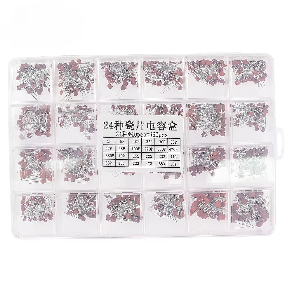 300pcs/960pcs Ceramic Capacitor Kit Set 2pF-0.1uF Electronic Components Capacitor Assorted Kit IC Samples DIY