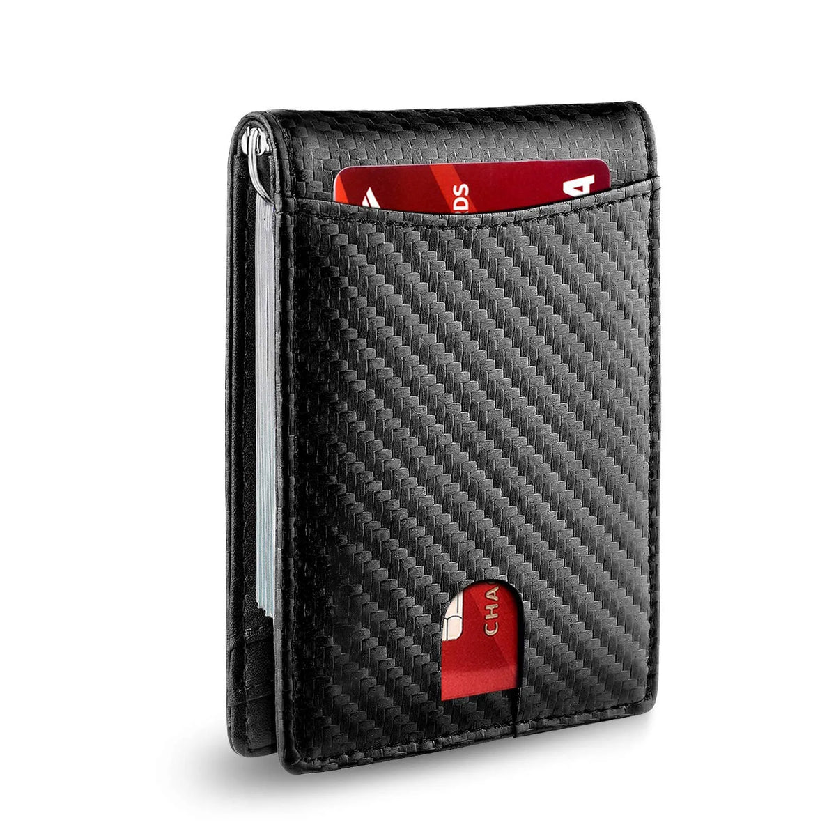 Slim Wallets for Men - Leather Money Clip Mens Wallet - RFID Blocking Front Pocket Bifold Wallet - Minimalist Credit Card Holder
