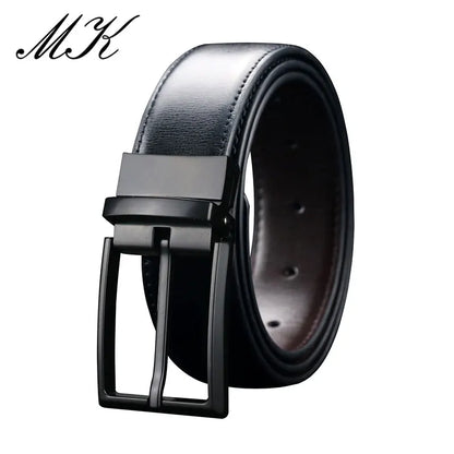 Maikun Designer Pin Buckle Leather Belts For Men Luxury Reversible Coffee Belts Fashion Business Men's Leather Belt