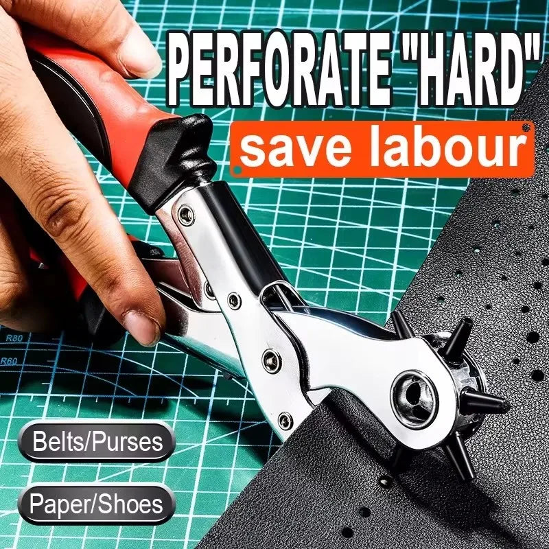 Leather Hole Punch Pliers Tools Multifunctional StainlessSteel Belt Hole Punching Tool Heavy Duty Eyelet Puncher Crafts Tool