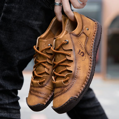 New Men Leather Casual Shoes Outdoor Comfortable High Quality Fashion Soft Homme Classic Ankle Non-slip Flats Moccasin Trend