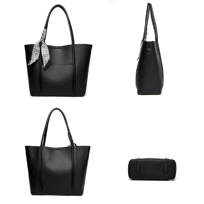 Genuine Soft Leather Tote Bag Women's Large Capacity Carrying Bags Designer Handbag Vintage Shoulder Bag Brand Commuting Bags