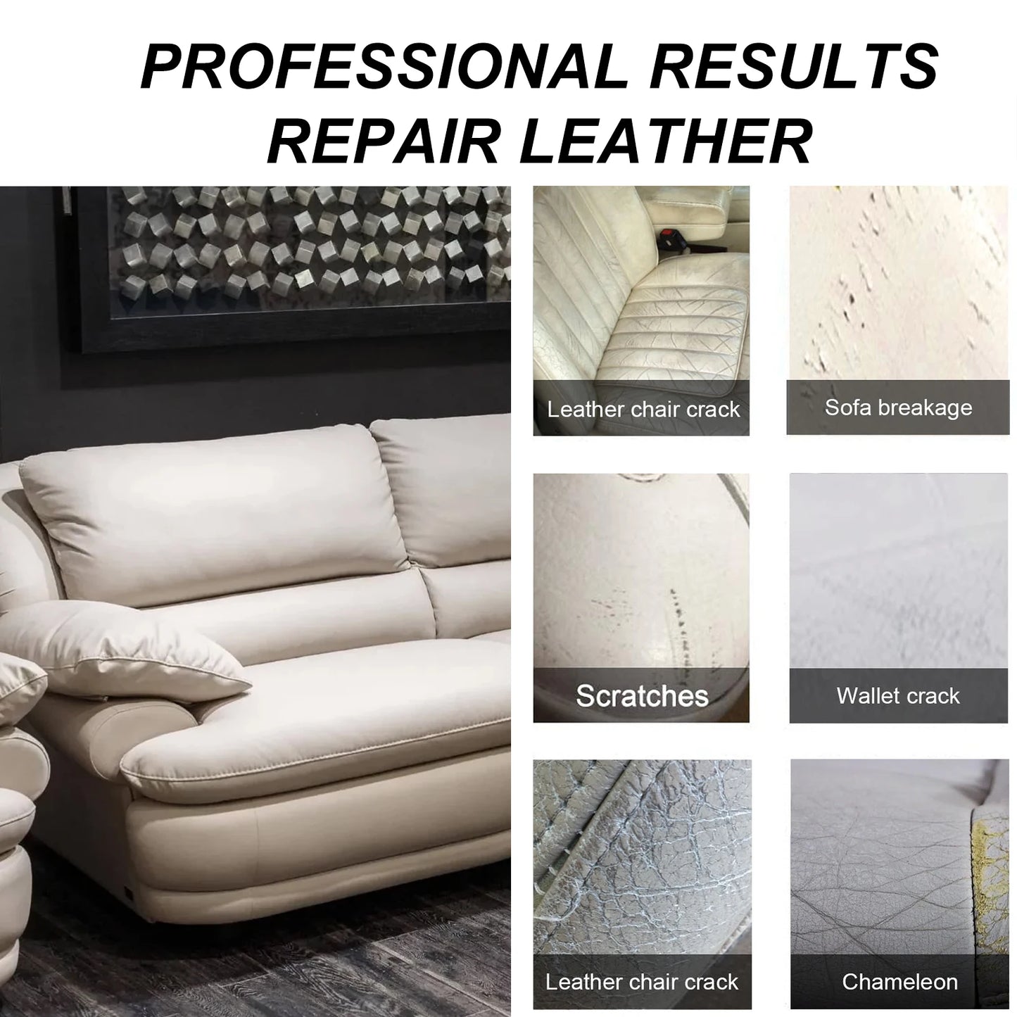 Leather Color Restorer Cream Kit for Car Seats Furniture Jackets Shoes Scratch Repair polish Renovation Cream DIY Leather Care