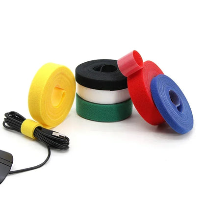 5m/roll Cable Ties Reusable Loop Bundle Self Adhesive Fastener Clip Wire Holder Management DIY Accessories Nylon Strap Organizer