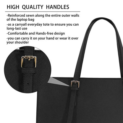 European and American Laptop Bags Cross-grained Women's Bag Multi-layered Large Single-shoulder Bag Stylish Versatile Briefcase