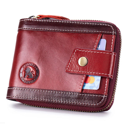Leather wallet, men's leather coin purse, multi slot with photo album window, anti-theft brush, perfect gift item