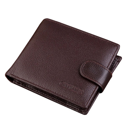 Genuine Leather Mens Wallet Premium Product Real Cowhide Wallets For Man Short Black Walet Portefeuille Homme Short Purses 2026