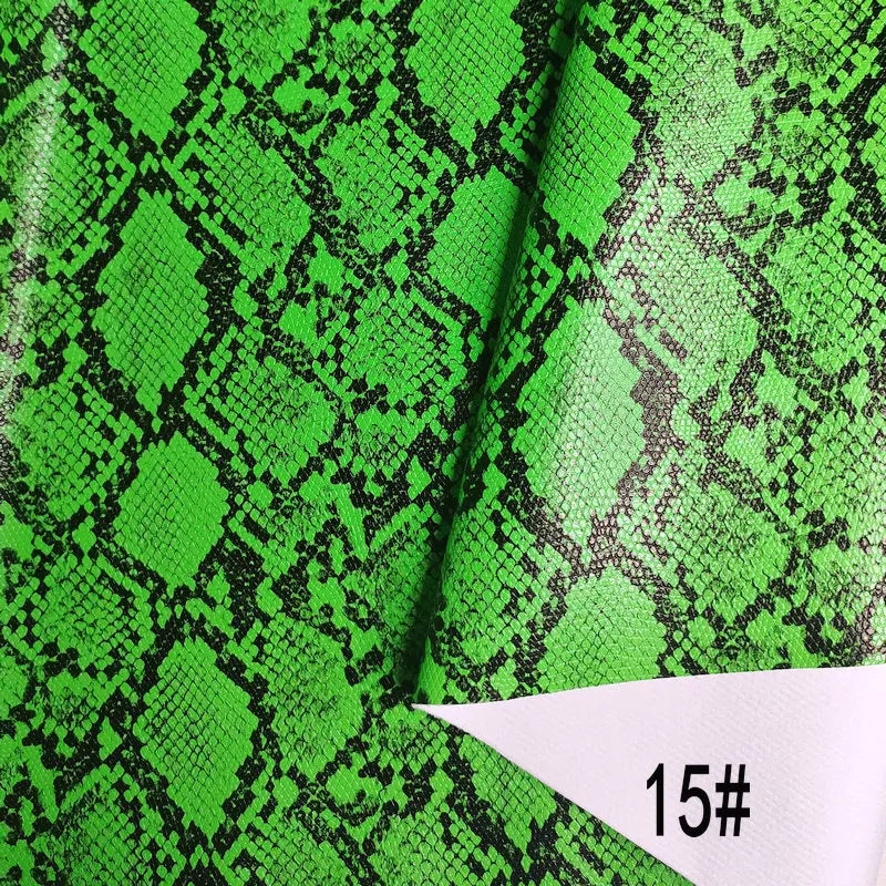 PU Snakeskin Faux Leather Fabric Roll No Adhesive for Bag Belt Headboard Sofa Upholstery Artificial Leather Animal