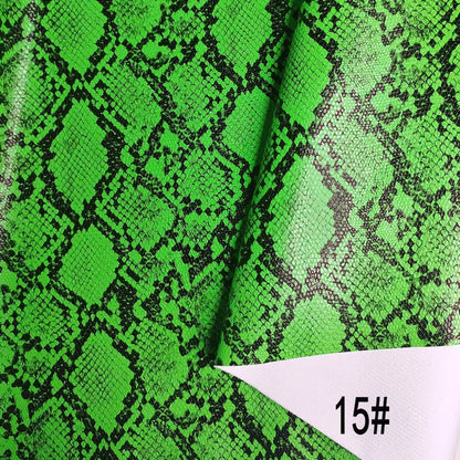 PU Snakeskin Faux Leather Fabric Roll No Adhesive for Bag Belt Headboard Sofa Upholstery Artificial Leather Animal
