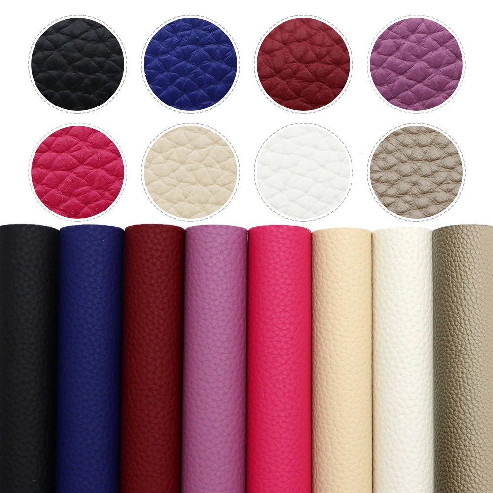 A5 Size Set Plain Glitter Lychee Synthetic Leather Patchwork Hair Bow Earrings Making Handbag Phone Case DIY,1Yc9938