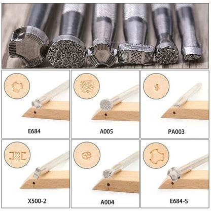Leather Printing Tools 6kind Styles Embossing Engraving Leathercraft Utensil DIY Leather Craft Stamping Stamps Hand Art Tools