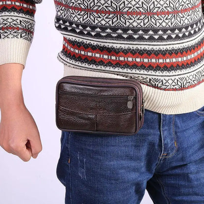 Leather Hand Bags For Men Large Capacity Money Purse Cell Mobile Phone Pocket Women Soft Double Zipper Male Clutch Bags