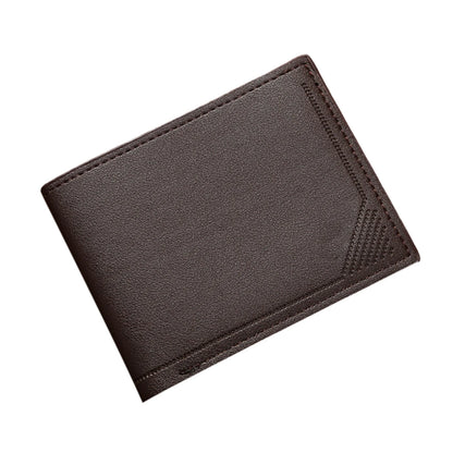 Men's Slim Wallet Short Horizontal Design Multiple Card Slots Large Capacity Soft Leather Business Money Clip