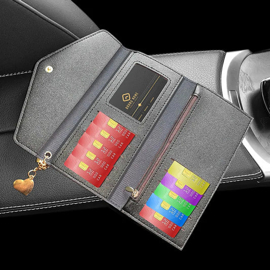 Leather Wallets Women Card Holders Fashion Purse Multifunctional Desinger Square Pretty Bling Crystal Hand Bags Ladies Wallet