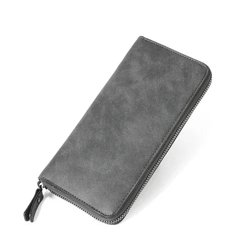 Fashion Men's High Quality Pu Leather  Long Wallet Mobile Phone Card Clip Coin Purse Pattern Plaid Wallet Large Capacity
