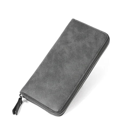 Fashion Men's High Quality Pu Leather  Long Wallet Mobile Phone Card Clip Coin Purse Pattern Plaid Wallet Large Capacity