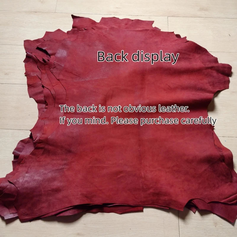 0.5/0.8mm Dark Red Frosted Skin. First Layer Leather. Real Leather Fabric. Handmade DIY For Shoes. Inside. Whole Sheepskin