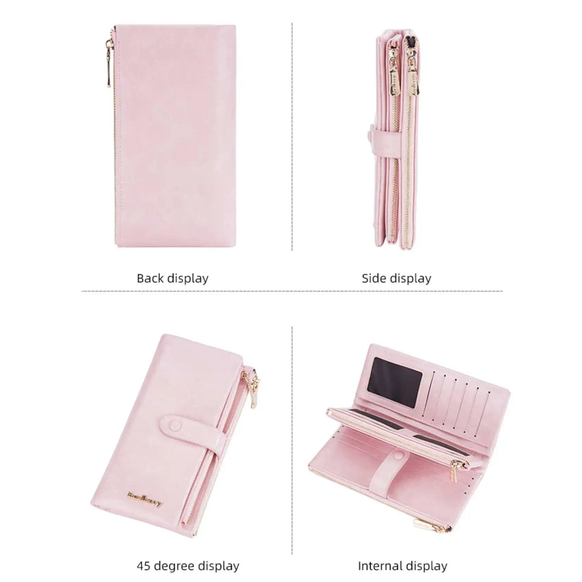 Oil Wax Leather Women's Long Wallet With Double Zipper Buckle Large Capacity Clutch Bag Multi-Card Holder