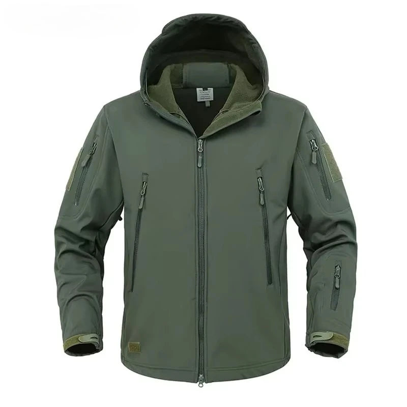 Military Shark Skin Soft Shell Jackets Men Tactical Windproof Waterproof Jacket Men Army Combat Jackets Mens Hooded Bomber Coats