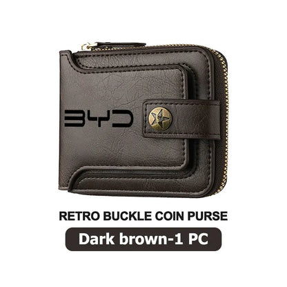 For BYD Leather Car Men Wallet Credit Card Holder Wallets With Zipper M6 G3 G5 T3 F3 I3 F0 F6 S6 S8 E5 E6 G6 L3 S7 G7