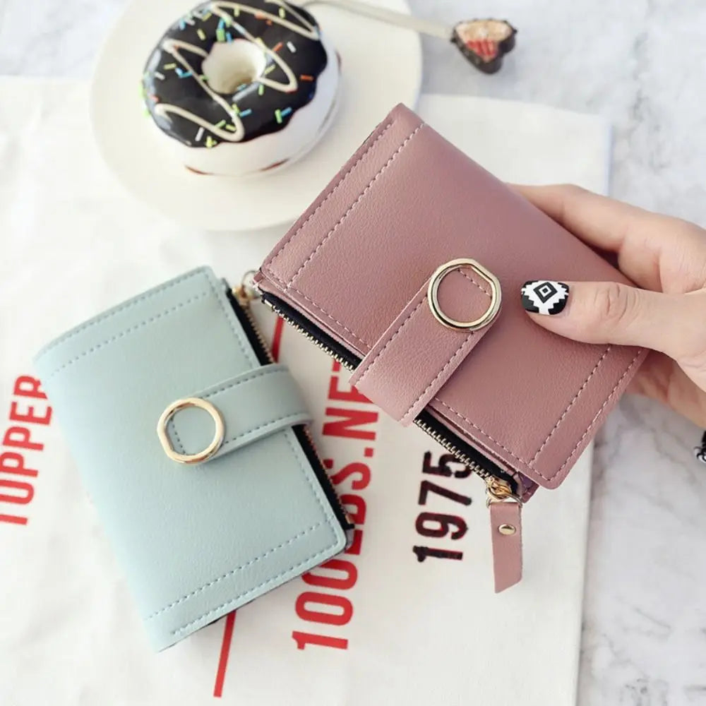 PU Leather Women Wallet Large Capacity Multiple Card Slots Short Purses Lightweight Wear-resistant Card Holder For Girls Women's