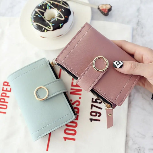 PU Leather Women Wallet Large Capacity Multiple Card Slots Short Purses Lightweight Wear-resistant Card Holder For Girls Women's
