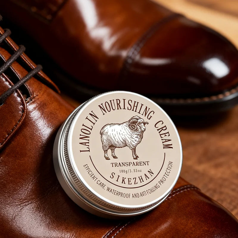 Professional Lanolin Leather Shoe Cream,Shoe Conditioner Balsam for Waterproof&Shining,Leather Care Wax for Shoes,Boots,Bags