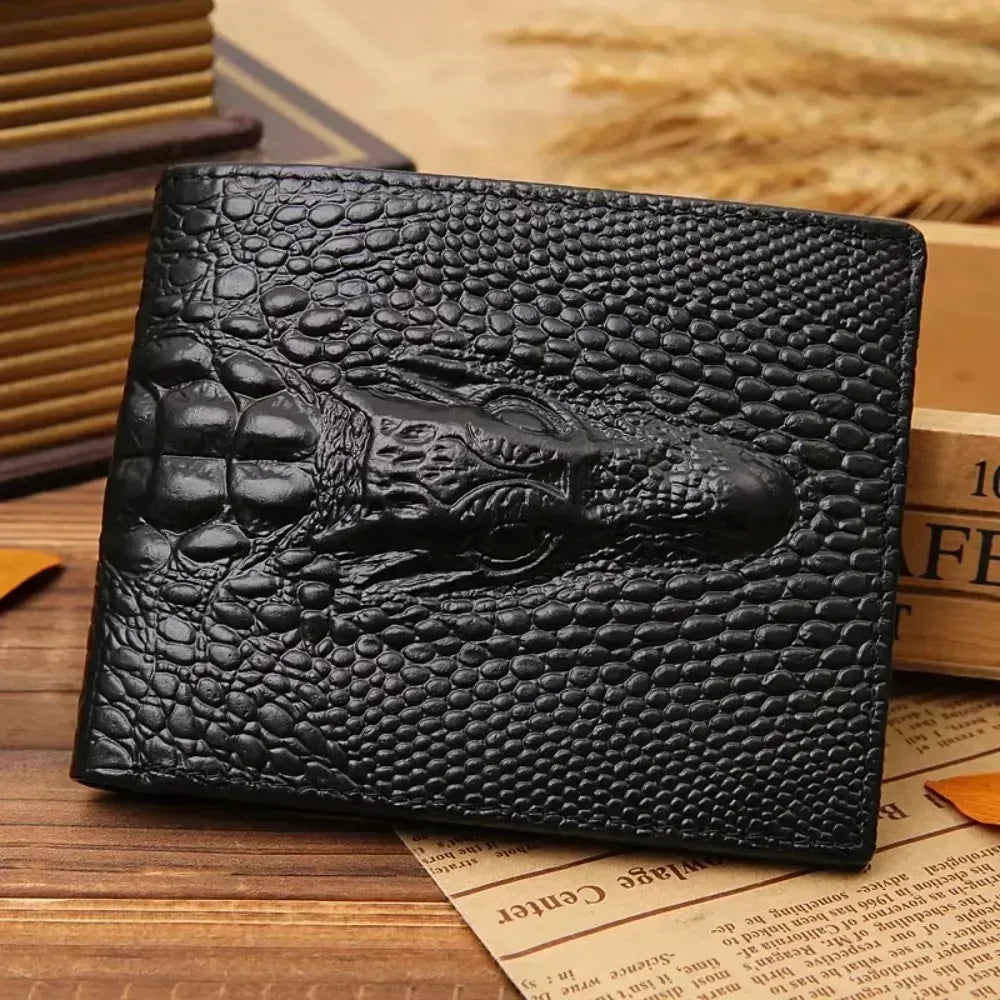 PU Leather Wallets Luxury Cattle Male Crocodile Emboss Simple Standard Brand Handy Purse Men Wallet