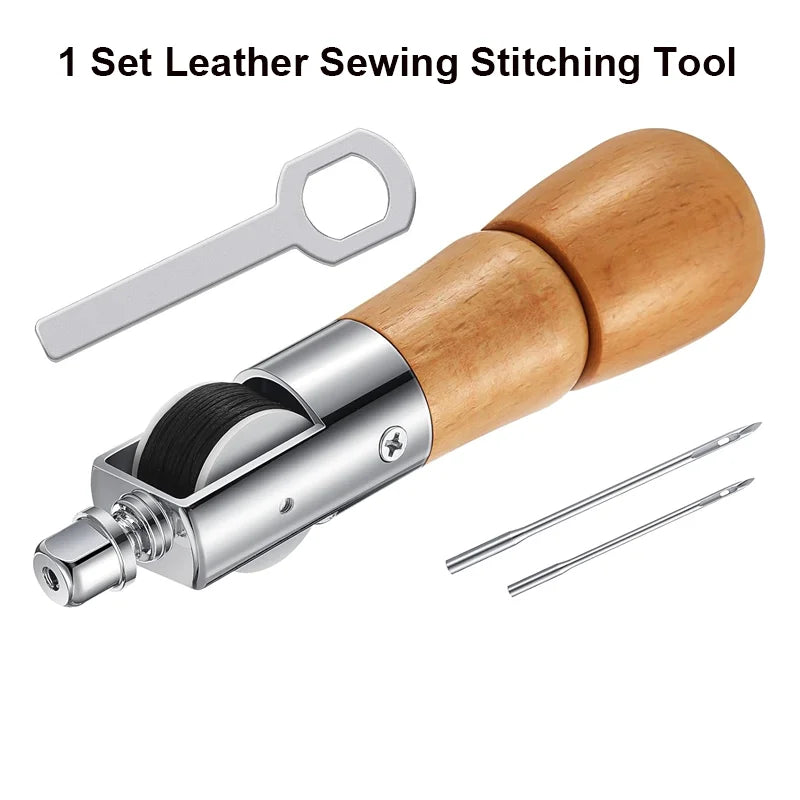 1 Set Leather Sewing Stitching Tool Leather Hand Sewing Machine Waxed Thread Leather Craft Edge Stitching Belt Strips Shoemaker