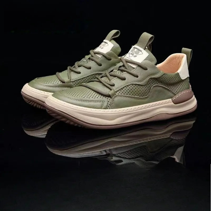 business man shoes leather black white platform men's sneakers and casual shoes high quality designer luxury shoes heren schoene