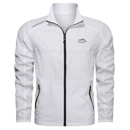 UPF100+ Men Summer Windbreaker Zip Pockets Uv Sun Protection Jackets Breathable Ultra-light Clothes Outdoor Skin Thin Coats Camp
