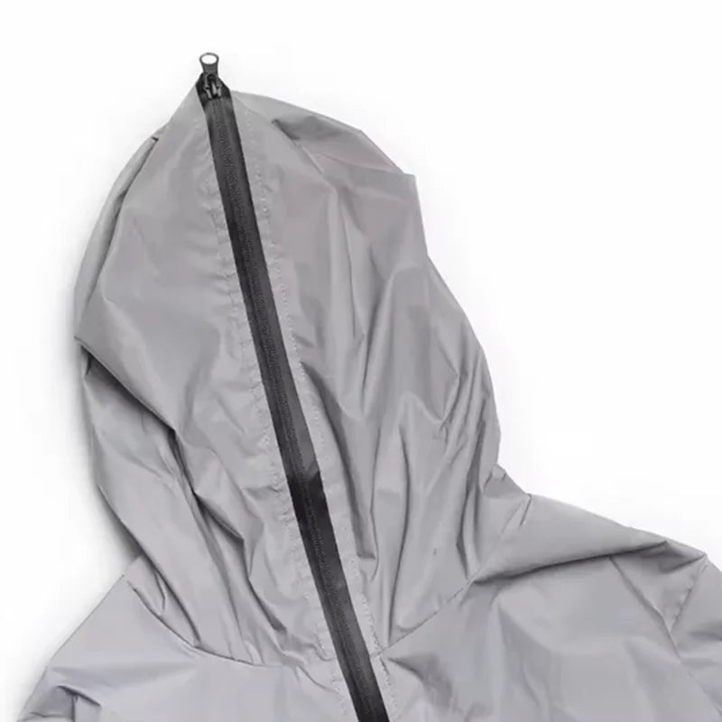 New Men / Women Full Reflective Jacket Night Shiny Zipper Harajuku Windbreaker Jackets Hooded Hip-hop Streetwear Coats Male