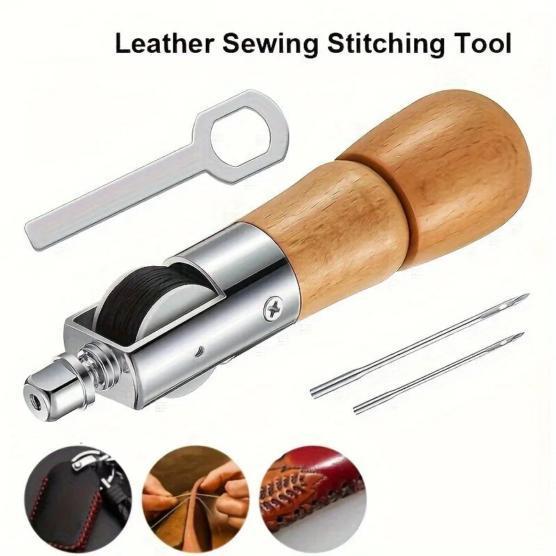 1 Set Leather Sewing Stitching Tool Leather Hand Sewing Machine Waxed Thread Leather Craft Edge Stitching Belt Strips Shoemaker
