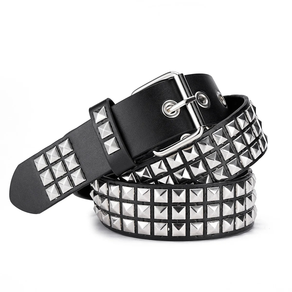 Men's and Women's Belt Elegant Genuine Leather Belt Punk Style Jeans Dress Waist Accessory