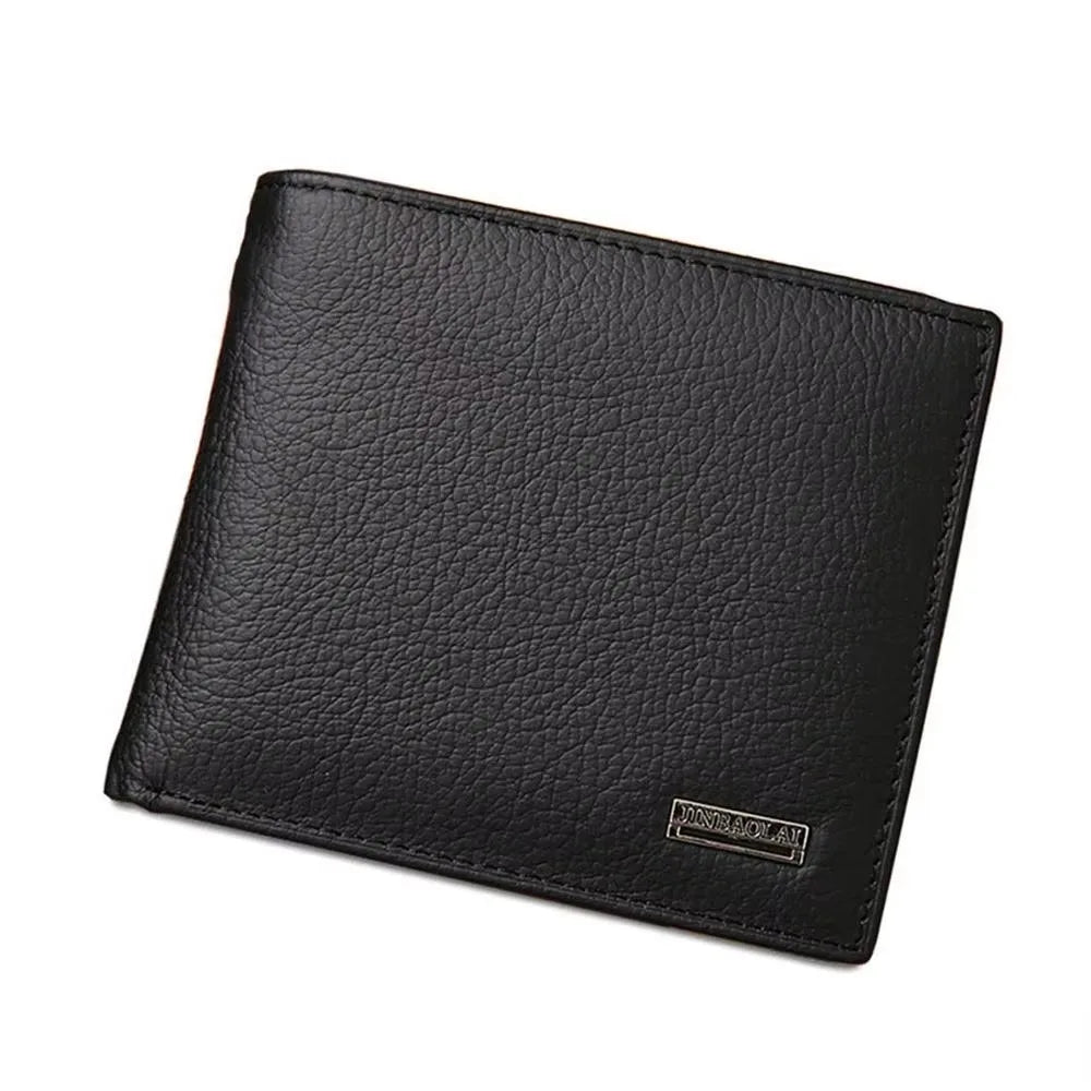 Retro Genuine Leather Men's Short Wallet with Name Engraving Card Holder Simple Zipper Coin Pocket Money Clip Male Purses