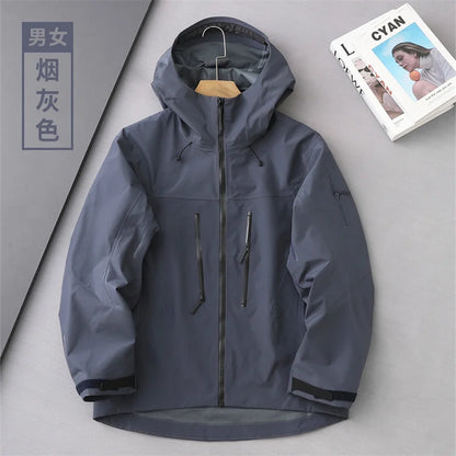 Outdoor Hard Shell Jacket Men Mountaineering Skiing Camping Cycling Jogging Hooded Breathable Waterproof Coat Quality Sportswear