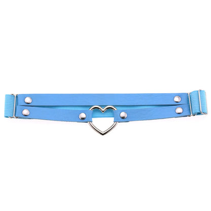Heart Leg Garter Elastic Belt Rock Leather Leg Harness  For Women Girls Black Thigh Garter Festival Rave Accessories Adjustable