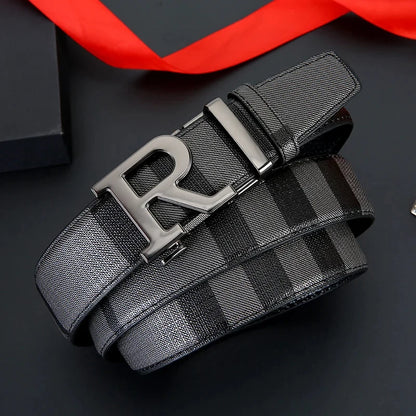 New Top Material Genuine Leather Cowhide Men's Belt, Fashionable and Versatile Business Belt for Men Luxury Brand Belts Men