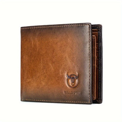 Men's Genuine Leather Wallet, First-Layer Cowhide Clutch, High-End Business Short Card Holder, Bi-Fold, Large Capacity, Multifunctional Coin Purse, Father's Day Gift for Boyfriend