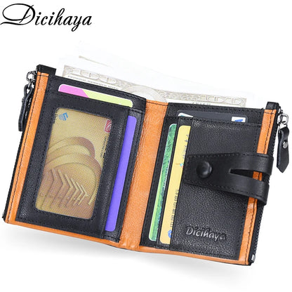 Genuine Leathe Men Wallet Luxury Desig Bifold Short Wallets Male Hasp Vintage Purse Coin Pouch Multi-functional Card Pocket