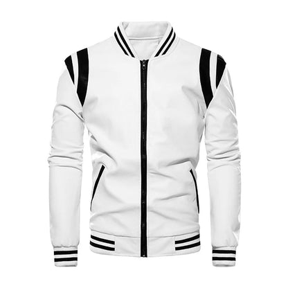 Autumn Winter Men's PU Leather Jackets Fashion Man Motorcycle Coats Male Patchwork Streetwear Zipper Leather Jackets Clothing