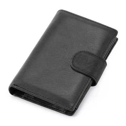 Genuine Leather Men Retro Wallet New Short Card Holders Top Layer Cowhide Men Purse Coin Pocket Leather Zipper Men Money Clips