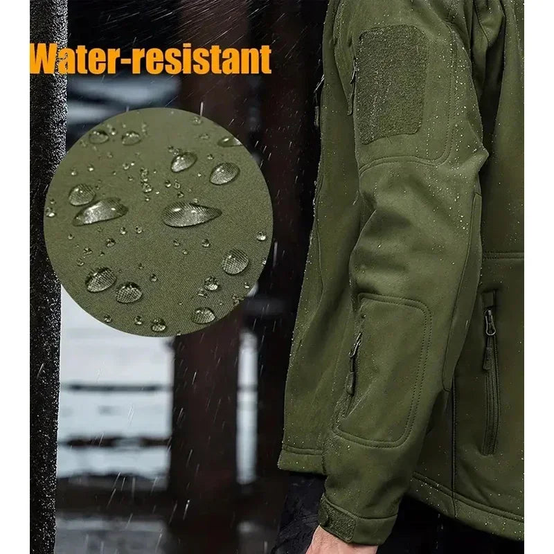Outdoor Jackets Men Shark Skin Soft Shell Tactical Waterproof Windbreaker Combat Jacket Mens Hooded Bomber Coats